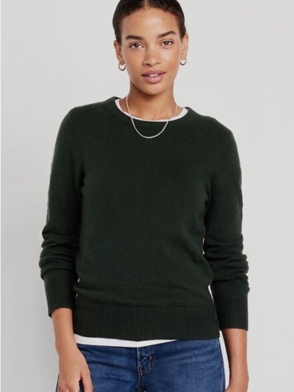 Old Navy SoSoft Crew-Neck Sweater Women's Sweater in Dark Green